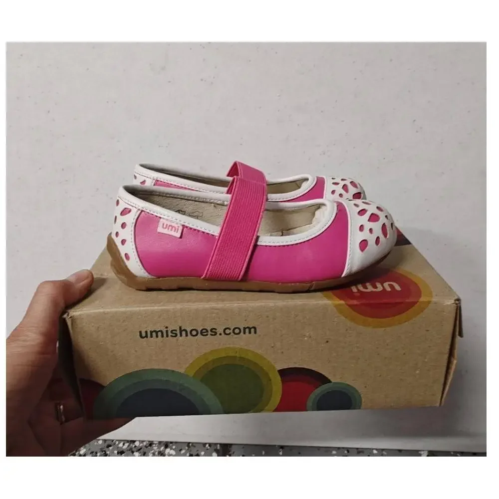 Umi Girls Pink and White Mary Jane Shoes
